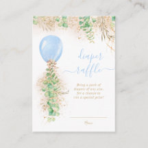 Boy Balloon Eucalyptus Gold Glitzer Diaper Raffle