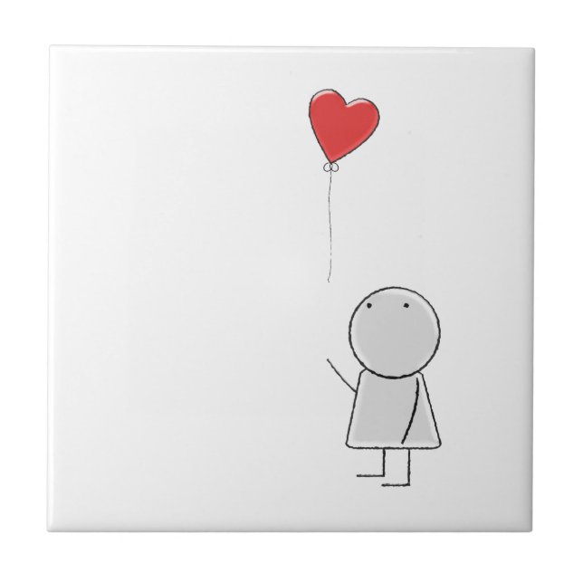 Boy & Balloon Keramik Tile Fliese (Vorderseite)