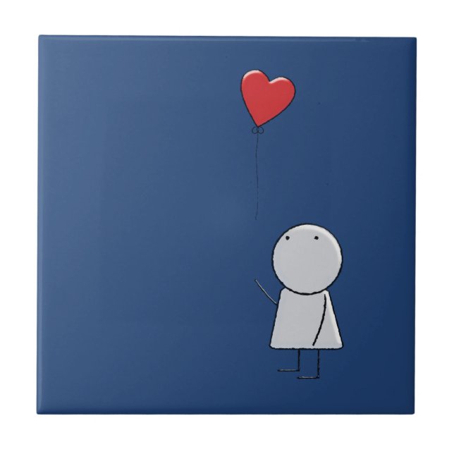 Boy & Balloon Keramik Tile Fliese (Vorderseite)