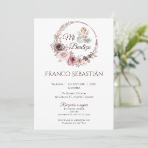 Boy Baptism Einladung in Spanisch Boho