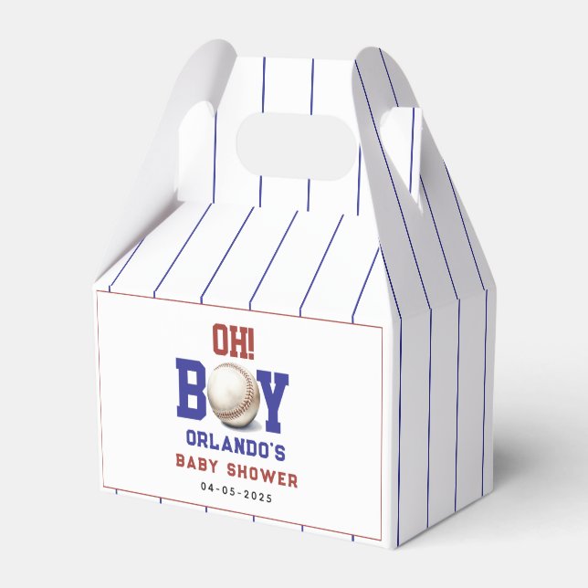 Boy Baseball Baby Shower | Cute Sports Party Geschenkschachtel (Vorderseite)