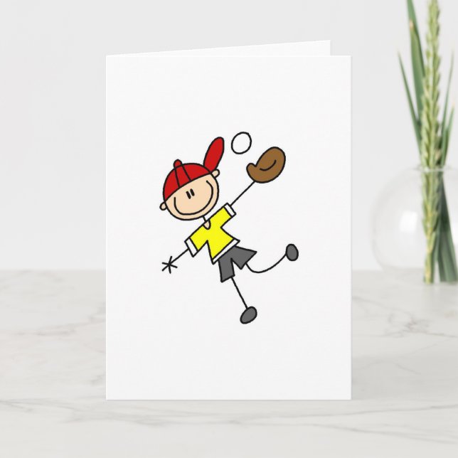 Boy Baseball Player Card Karte (Vorderseite)