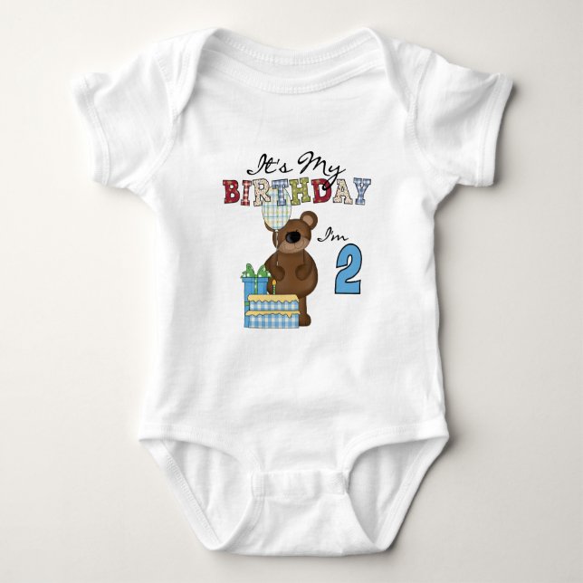 Boy Bear 2. Geburtstag T - Shirt und Geschenke (Vorderseite)