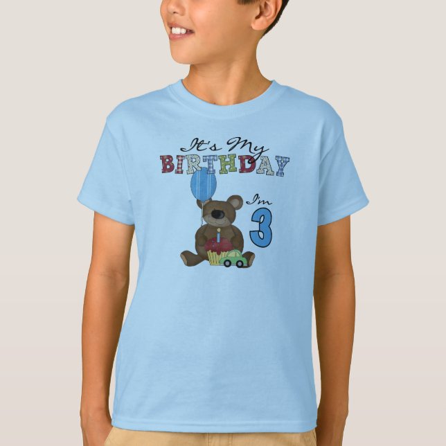 Boy Bear 3. Geburtstag Tshirts und Geschenke (Vorderseite)