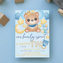 Boy Bear Blue 2 Geburtstag Einladung