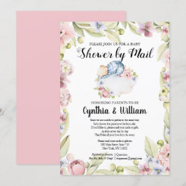 Boy Bear Elegant Blumengrün Dusche von Mail Einladung