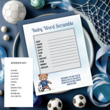 Boy Bear Soccer Player Kinderdusche Word Scramble