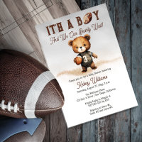 Boy Bearly Wait American Football Baby Dusche