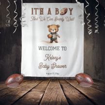 Boy Bearly Wait American Football Baby Dusche