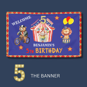 Boy Big Top Circus Karneval Fünfte Geburtstagsbann Banner