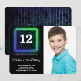 Boy Birthday Foto Einladung