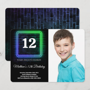 Boy Birthday Foto Einladung