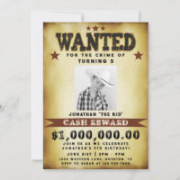 Boy Birthday Gewollt Poster Cowboy Einladung