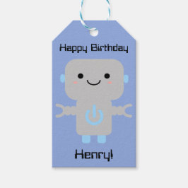 Boy Birthday Niedlich Cartoon Robot Blue Geschenkanhänger