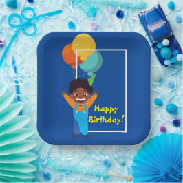 Boy Birthday Party (afroamerikanisch) Pappteller