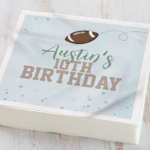 Boy Birthday Party Football Custom Serviette