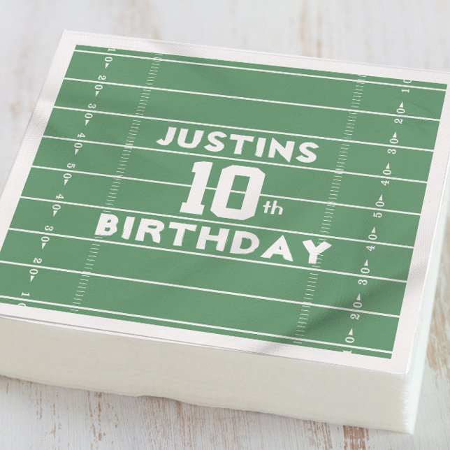 Boy Birthday Party Football Custom Serviette (Von Creator hochgeladen)