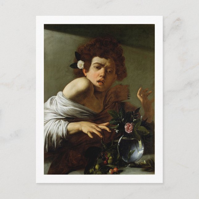 Boy Bitten von einer Lizard, c.1595-1600 (Öl auf L Postkarte (Vorderseite)