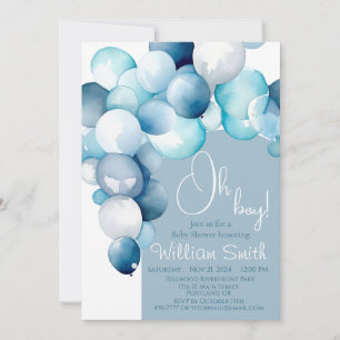 Boy-Blue-Ballons-Boy-Babydusche Einladung