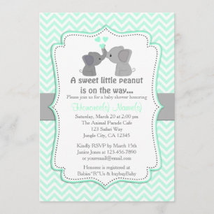Boy Blue Elephant Baby Shower Einladungen Chev 330