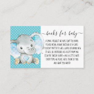 Boy Blue Elephant Book Request for Baby Shower Begleitkarte