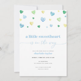 Boy Blue Little Sweetheart Baby Dusche Einladung