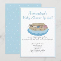 Boy Blue Noah Ark Baby Shower per E-Mail Einladung