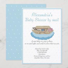 Boy Blue Noah Ark Baby Shower per E-Mail Einladung