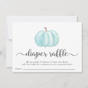 Boy Blue Pumpkin Diaper Raffle Baby Duschkarte Einladung