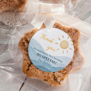 Boy Blue Sunshine 1er Anniversaire Sticker Étiquet