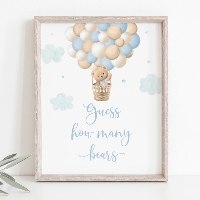 Boy Blue Teddy Bear Baby Dusche schätzt wie viele Poster (Von Creator hochgeladen)