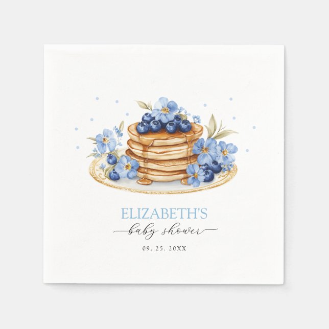 Boy Blueberry Pancake Baby Brunch Babydusche Serviette (Vorderseite)
