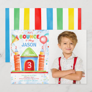 Boy Bounce Anniversaire Photo Invitation