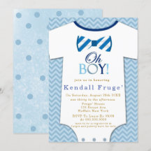 Boy Bow Krawatte Bodysuit Kinderdusche Einladungen
