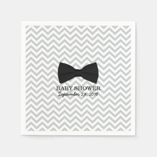 Boy Bow Krawatte Zickzack Stripes Babydusche Serviette