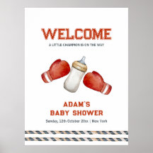 Boy Boxing Little Champion Baby Shower Welcome