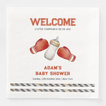 Boy Boxing Little Champion Baby Shower Welcome