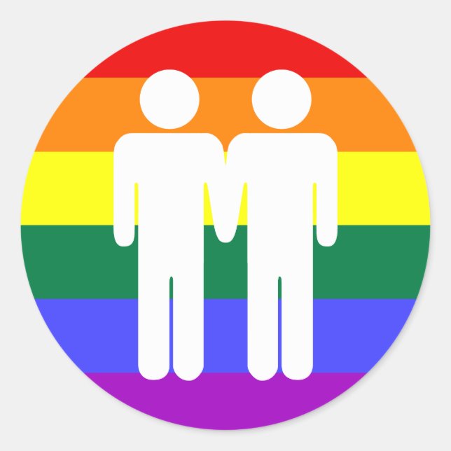 Boy + Boy Rainbow Sticker (Vorderseite)