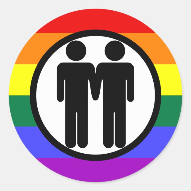 Boy + Boy Rainbow Sticker (Vorderseite)