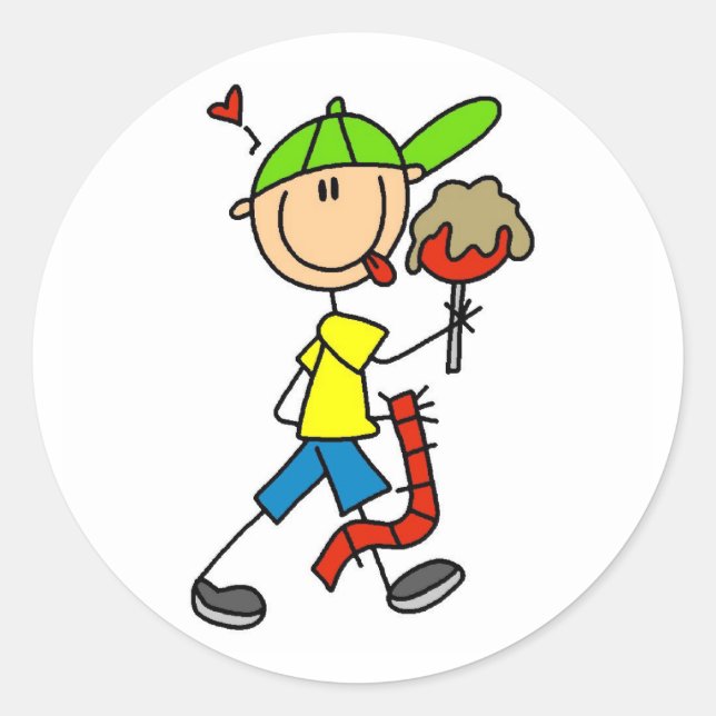 Boy Carnival Goer Runder Aufkleber (Vorderseite)