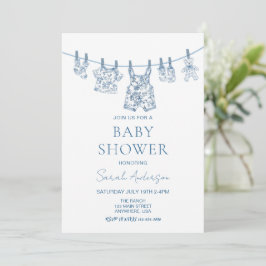 Boy Chinoiserie Kinderkleidung Babydusche Einladung
