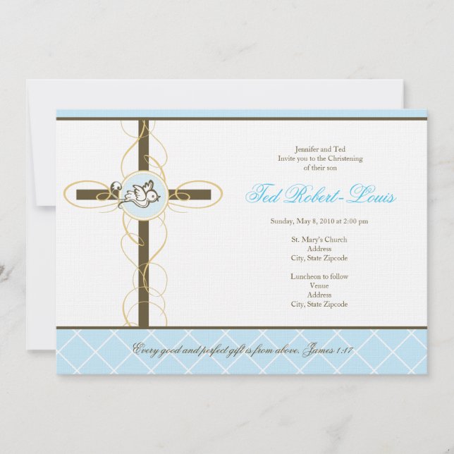 Boy Christening/Taufe Einladung (Vorderseite)