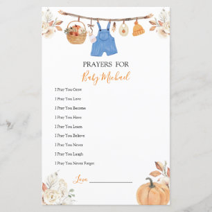 Boy Clothes Pumpkin Baby Dusche Gebete für Baby