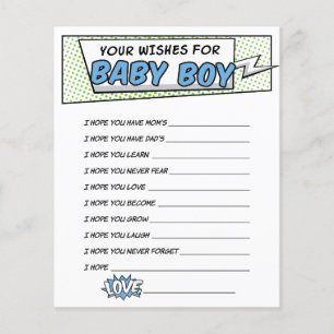 Boy Comic Book Superhero Dusche Wünsche für Baby