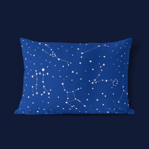 Boy Constellation Blue White Starry Night Sky Kissenbezug