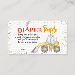 Boy Construction Yellow Truck Diaper Raffle Begleitkarte
