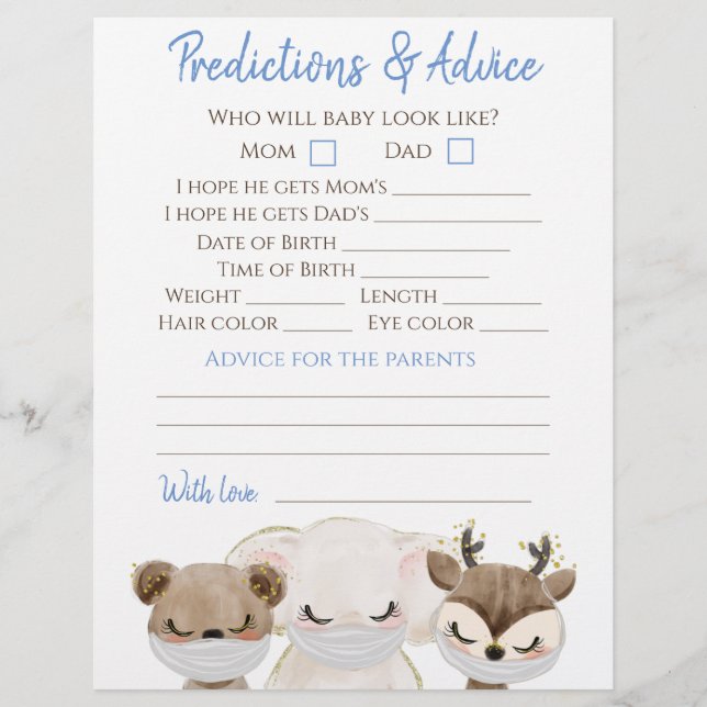 Boy Covid Baby Dusche Doppelspiel Flyer (Vorne)