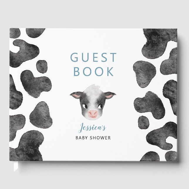 Boy Cow Baby Dusche Gästebuch (Vorderseite)