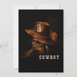 Boy Cowboy Invitation Anniversaire, Modifiable Ma 