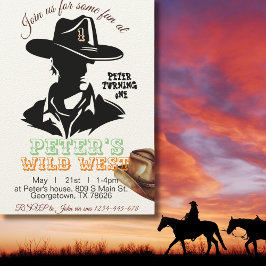Boy Cowboy zum Geburtstag Einladung, Editierbar me Einladung